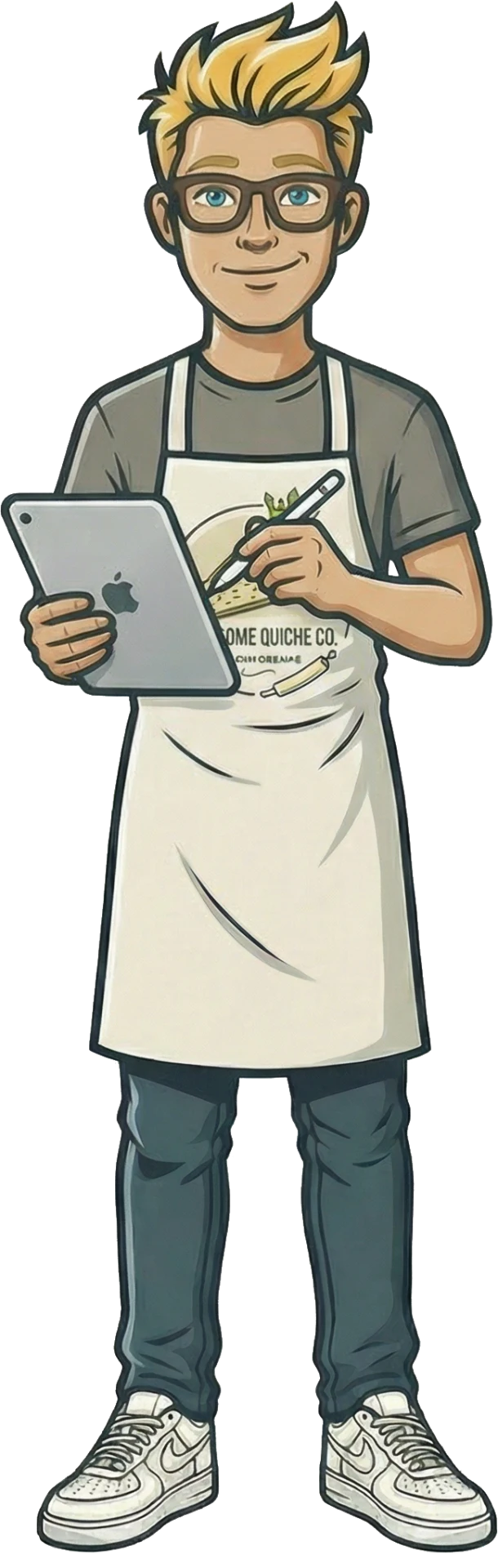 The Handsome Quiche guy mascot